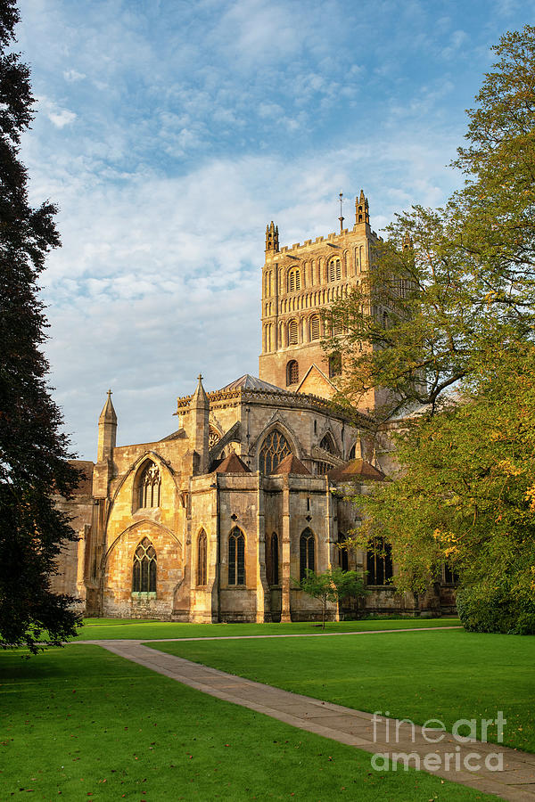 Tewkesbury Abbey at Sunrise in September Photograph by Tim Gainey