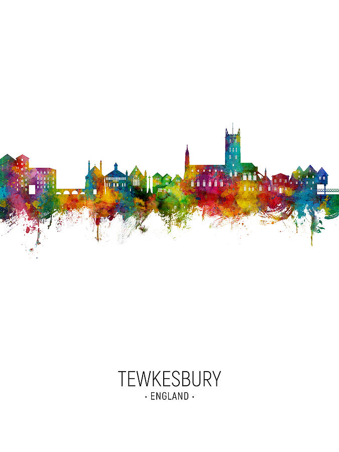 Tewkesbury England Skyline #04 Digital Art by Michael Tompsett
