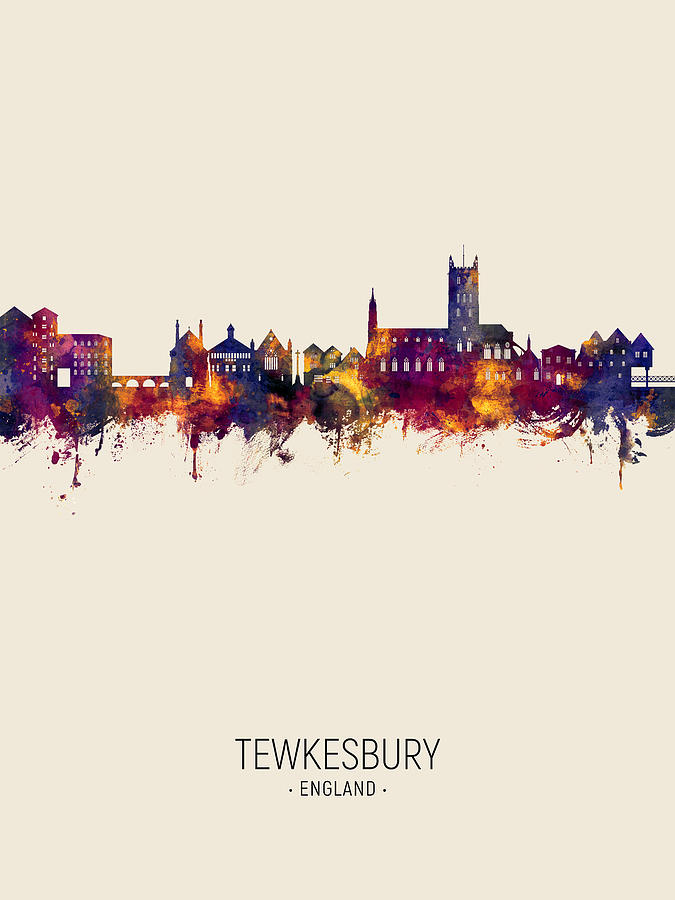 Tewkesbury England Skyline #05 Digital Art by Michael Tompsett