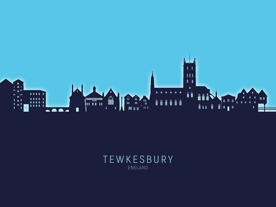 Tewkesbury England Skyline #98 Digital Art by Michael Tompsett