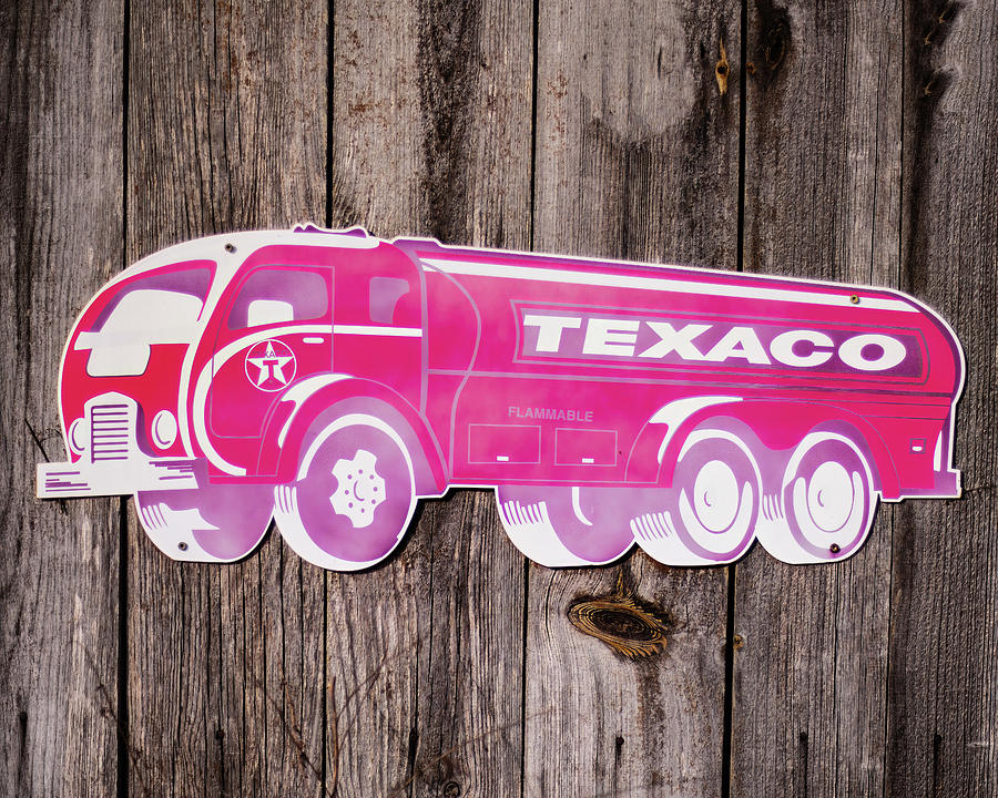 Texaco Gas truck sign Photograph by Flees Photos