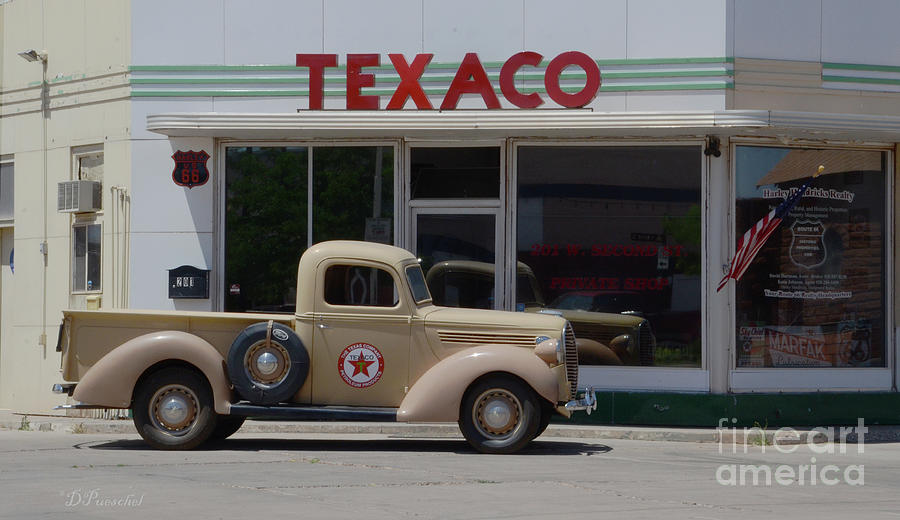 Texaco Station And Truck Photograph