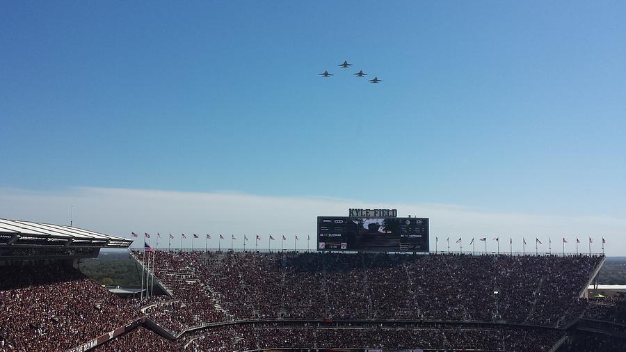 Texas A M Stadium Flyover 2015 Photograph by Kenny Glover