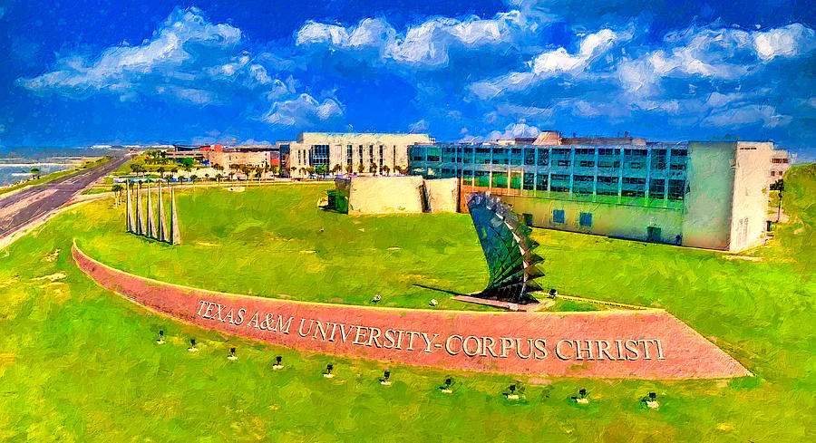 Texas AM University-Corpus Christi - digital painting Digital Art by Nicko Prints