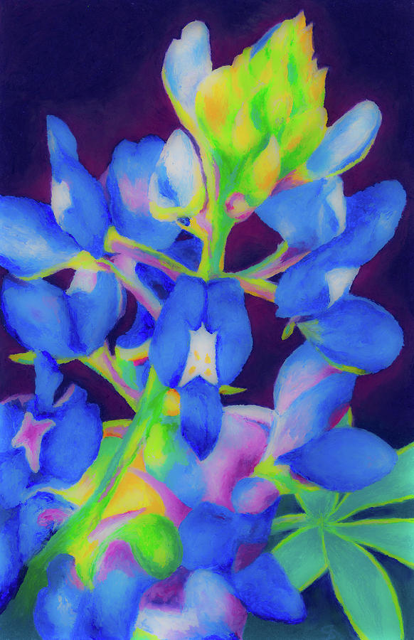 Texas Bluebonnet Blues Painting by Stephen Anderson