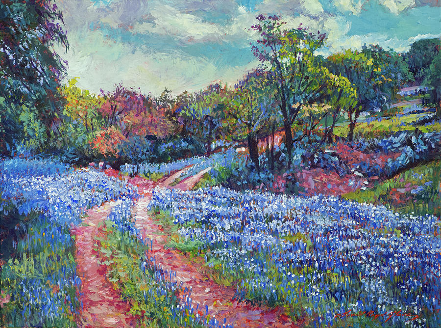Texas Bluebonnets Painting by David Lloyd Glover