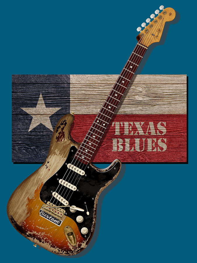 Texas Blues Shirt Digital Art by WB Johnston