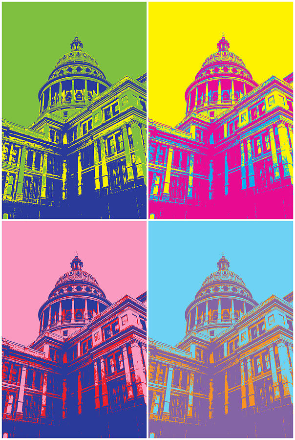 Capitol Building Digital Art - Texas Capitol Pop Art by Dan Sproul