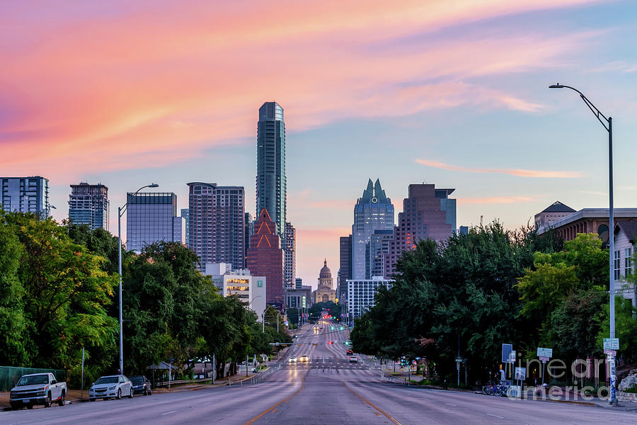 Austin Skyline Photograph - Texas Capitol Sunrise from SOCO by Bee Creek Photography - Tod and Cynthia