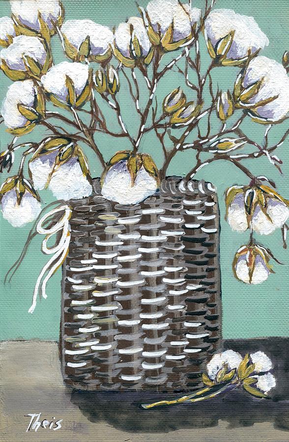 Texas Cotton Painting by Suzanne Theis