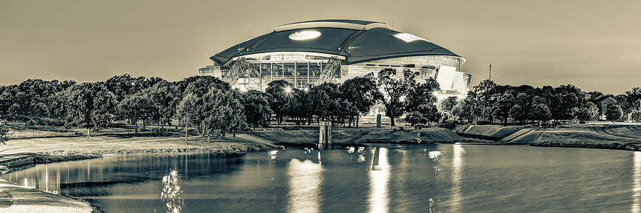 Texas Football Stadium Panorama - Mixed Sepia Edition Photograph