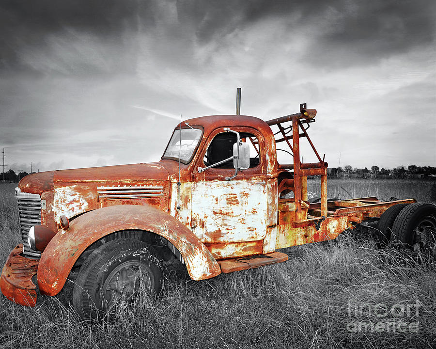 Texas Forgotten - Tow Truck - Select Photograph by Chris Andruskiewicz