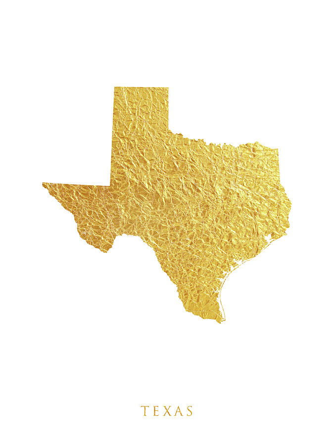 Texas Gold Map #83 Digital Art by Michael Tompsett