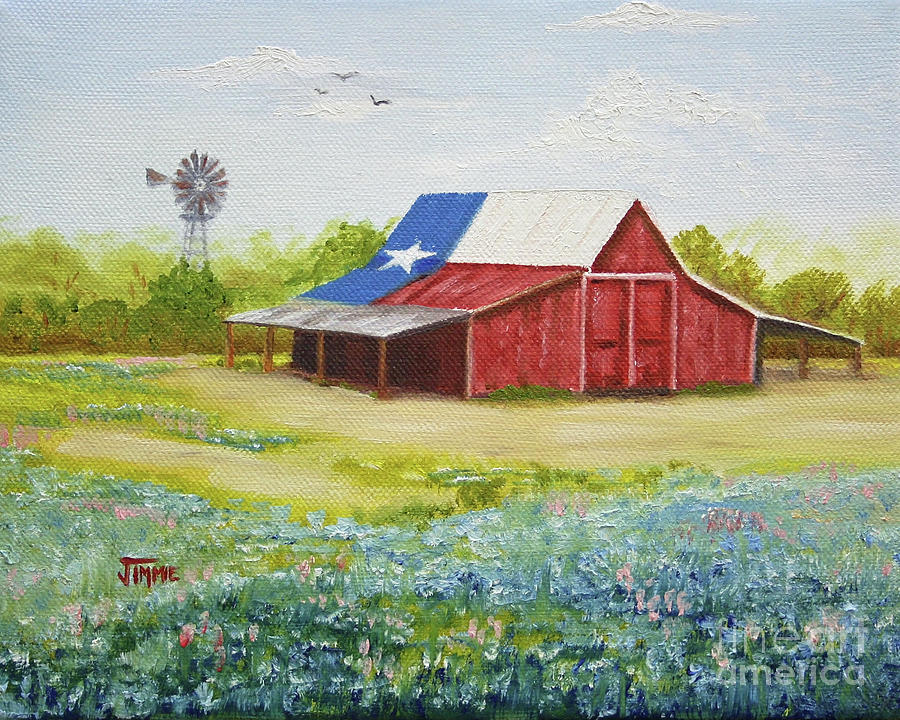 Texas Hill Country Barn Painting by Jimmie Bartlett
