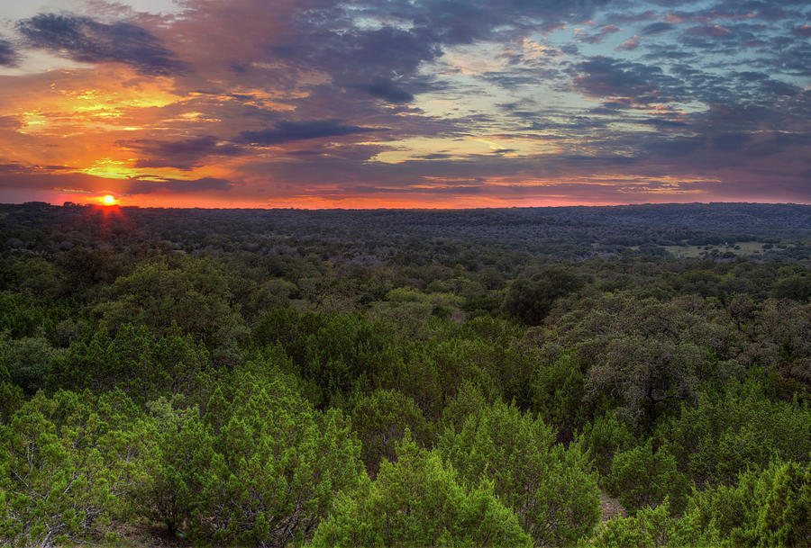 Sunset Photograph - Texas Hill Country Sunset by Paul Huchton