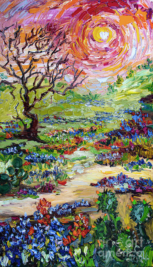 Texas Hill Country Wildflower Season Painting by Ginette Callaway