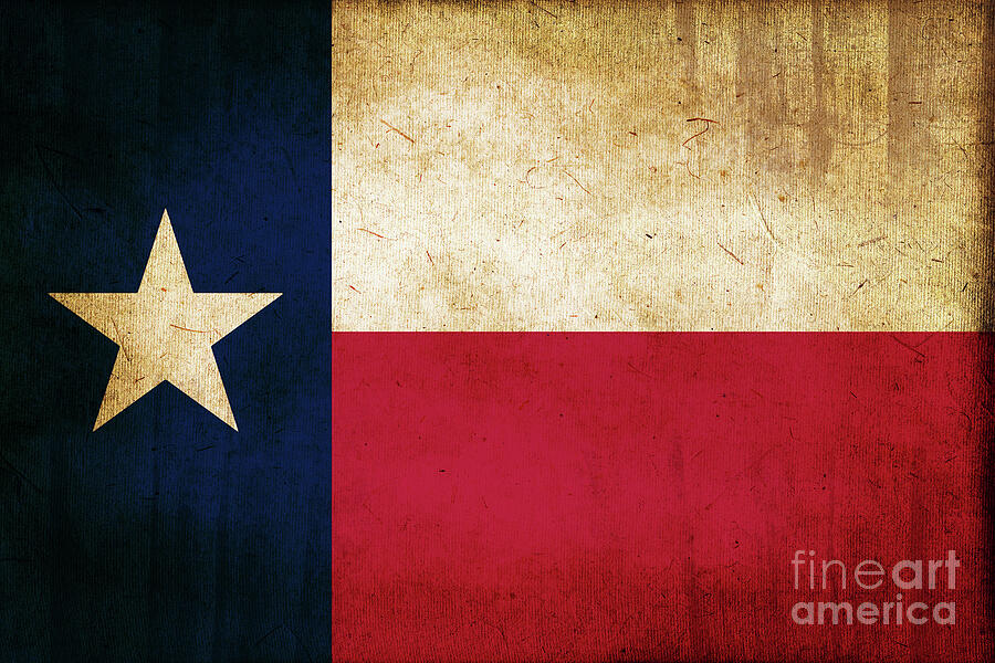 Texas lone star flag, vintage paper texture Photograph by Delphimages Photo Creations
