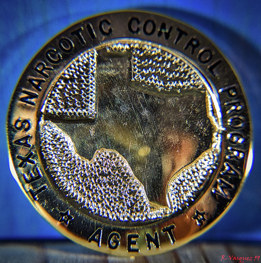Texas Narcotic Control Program Badge 1980s Photograph by Rene Vasquez