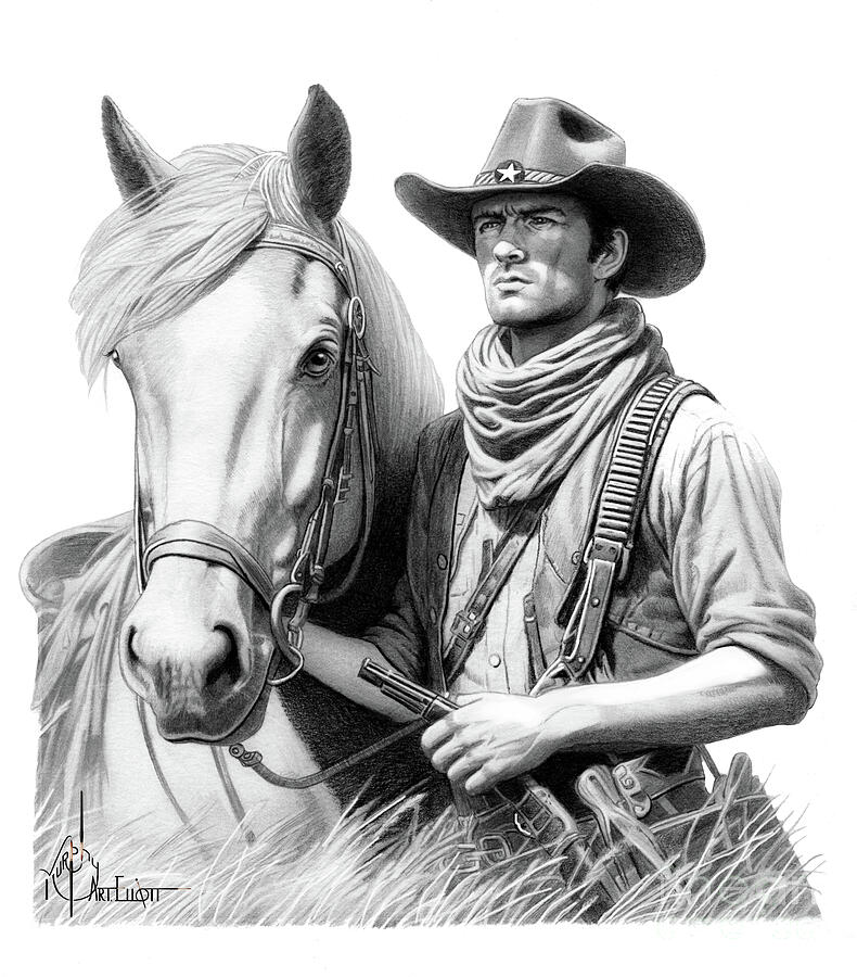 Texas Ranger drawing Drawing by Murphy Art Elliott - Fine Art America