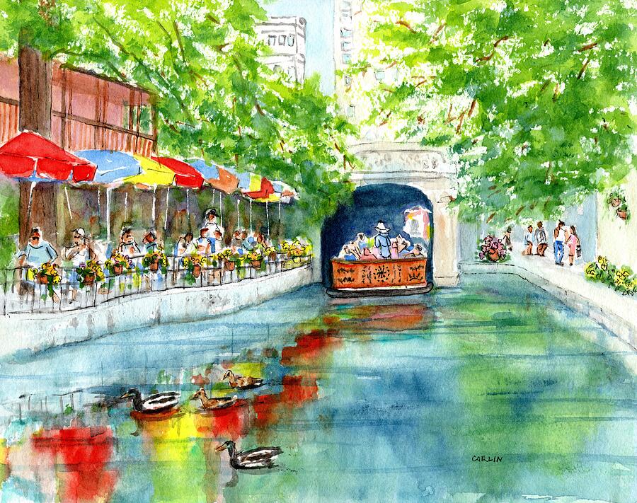 Texas San Antonio River Walk 2 Painting by Carlin Blahnik CarlinArtWatercolor