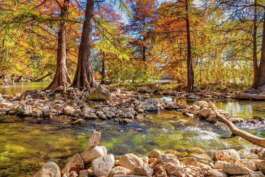 Fall Photograph - Texas Scenic Fall River View by Bee Creek Photography - Tod and Cynthia