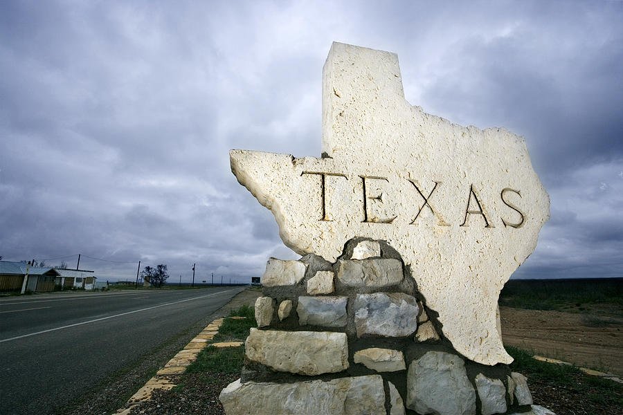 Texas sign at border Photograph by Thinkstock