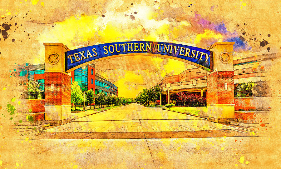 Texas Southern University in Houston, Texas - digital painting Digital Art by Nicko Prints