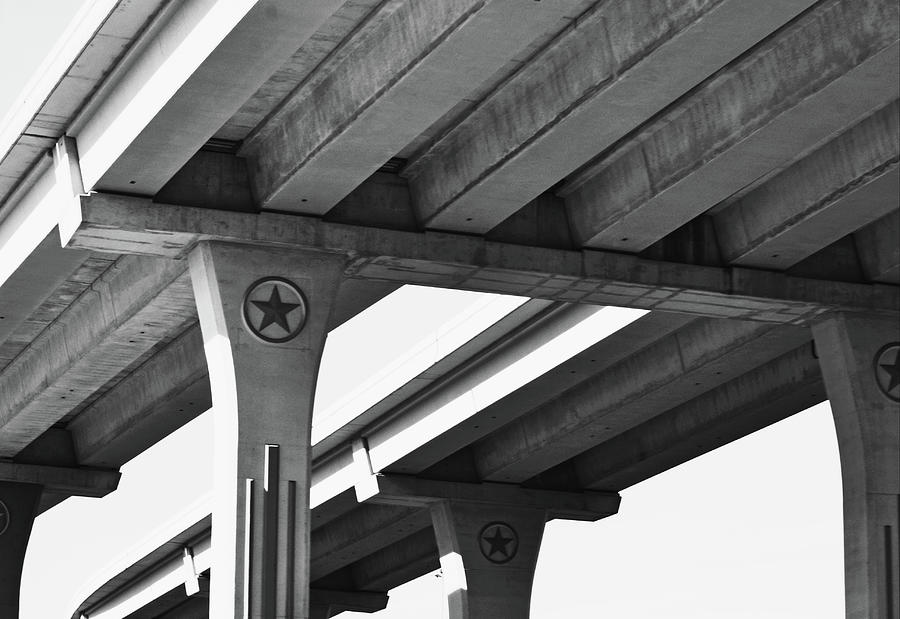 Texas Star in Concrete - Bridge Close Up Photograph by Gaby Ethington