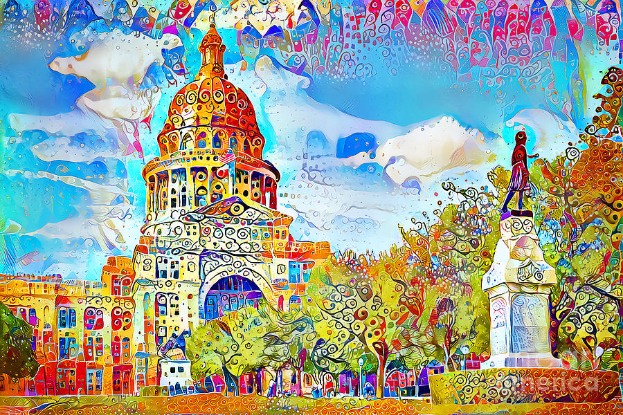 Texas State Capitol in Contemporary Whimsical Motif 20210211 Photograph by Wingsdomain Art and Photography