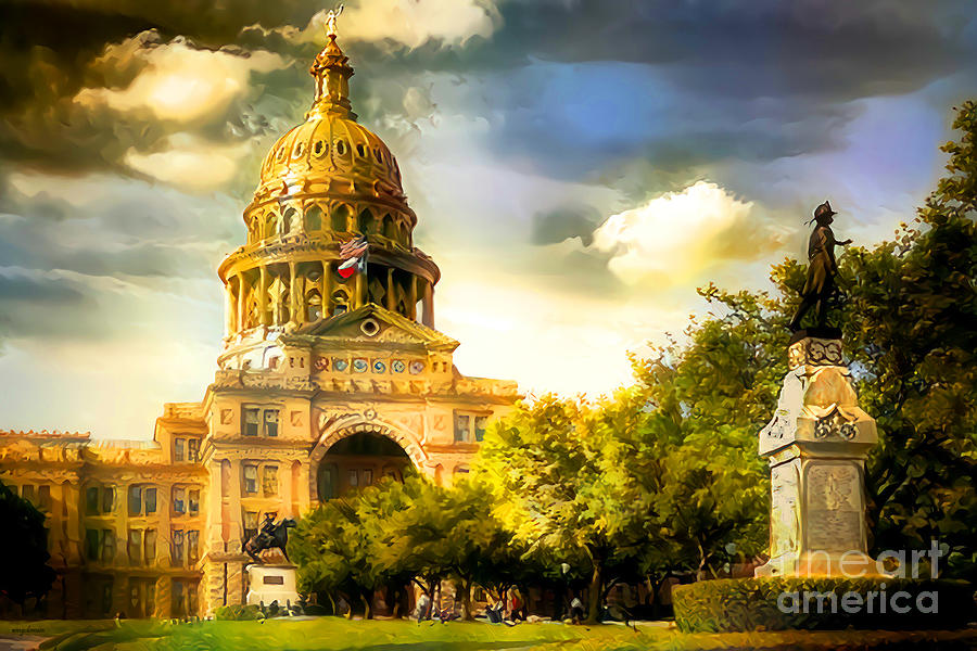 Texas State Capitol in Traditional Golden Light 20210211b Photograph by Wingsdomain Art and Photography