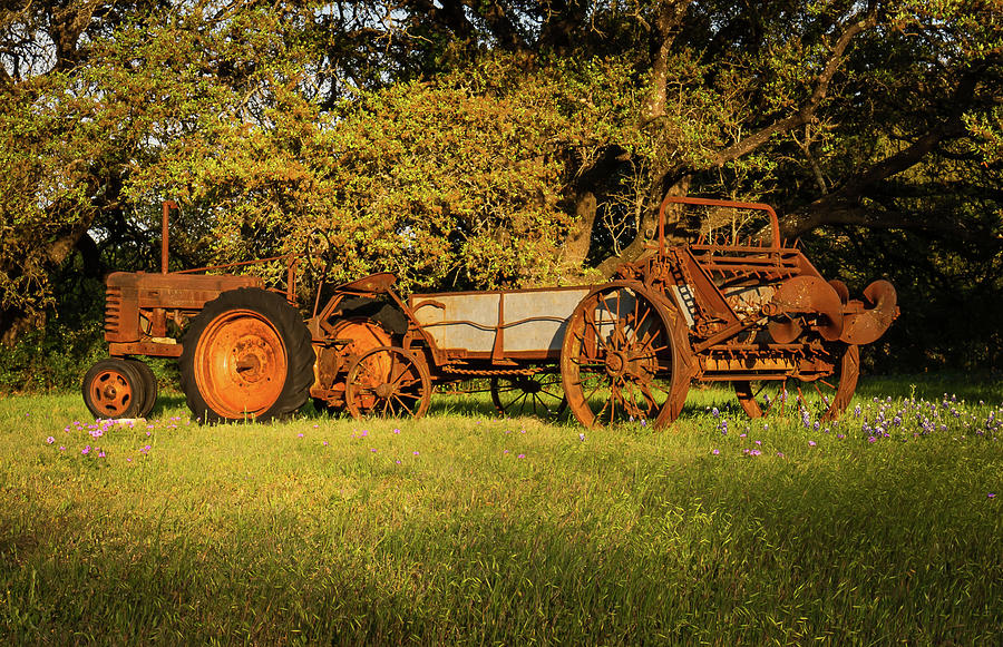 Texas Sunset Ranch Antiques 1 Photograph by Ron Long Ltd Photography