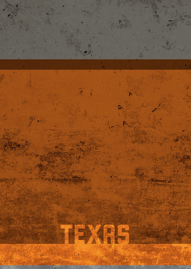 University Mixed Media - Texas Team Colors College University Distressed Bold Series by Design Turnpike