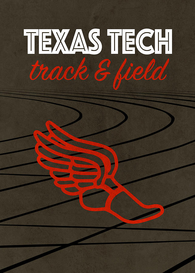 Sports Mixed Media - Texas Tech College Track and Field Sports Vintage Poster by Design Turnpike