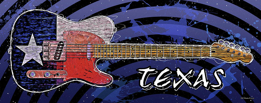 Rock And Roll Digital Art - Texas Telecaster Graphic by WB Johnston