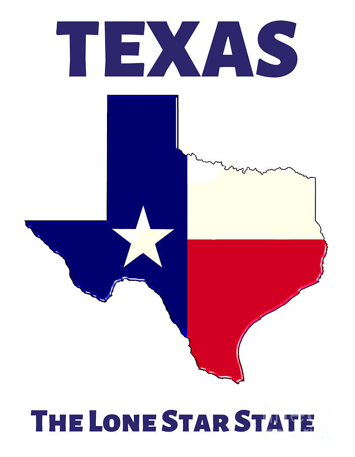 TEXAS The Lone Star State version 1 Digital Art by Florian Stollmayer ...