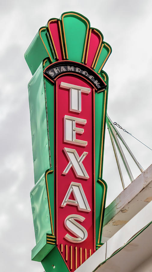 Texas Theater Sign - Shamrock Texas Photograph by Susan Rissi Tregoning