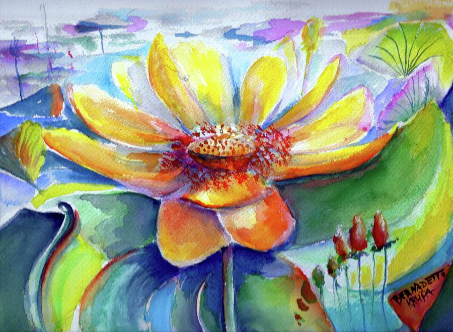 Texas Water Lilly Painting by Bernadette Krupa