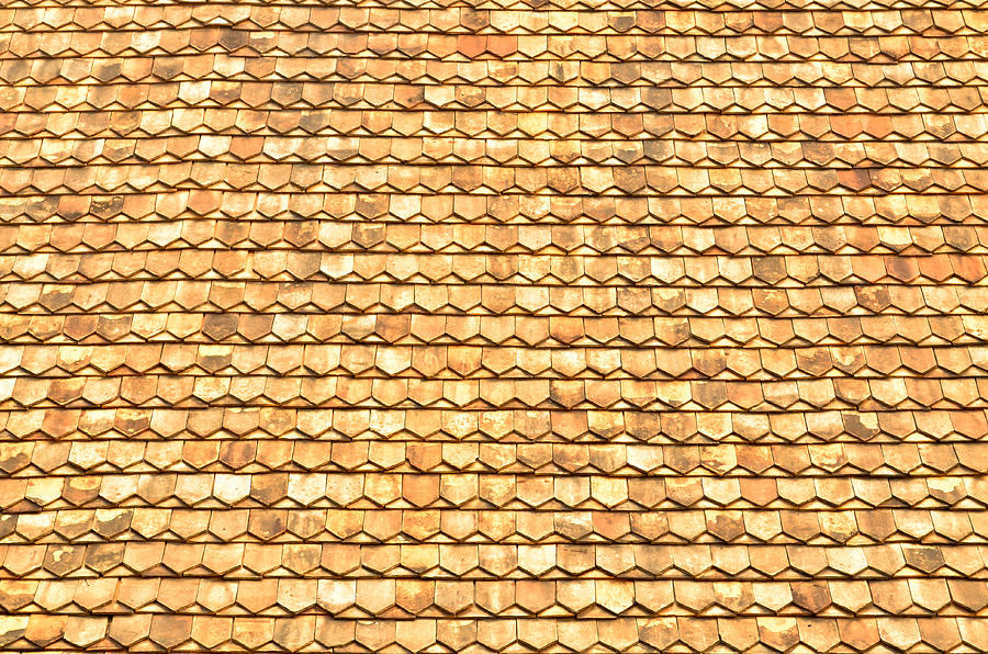 Texture Of The Thai Temple Roof Photograph by Keerati1