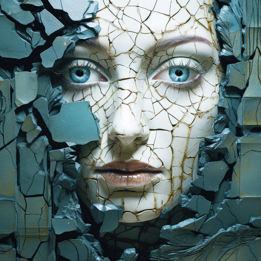 Texture Portrait 02 Blue and White Digital Art by Matthias Hauser Texture Portrait 02 Blue and White Digital Art by Matthias Hauser