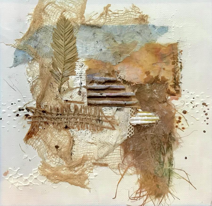 Rustic collage combining multiple natural elements Painting by Diane Fujimoto
