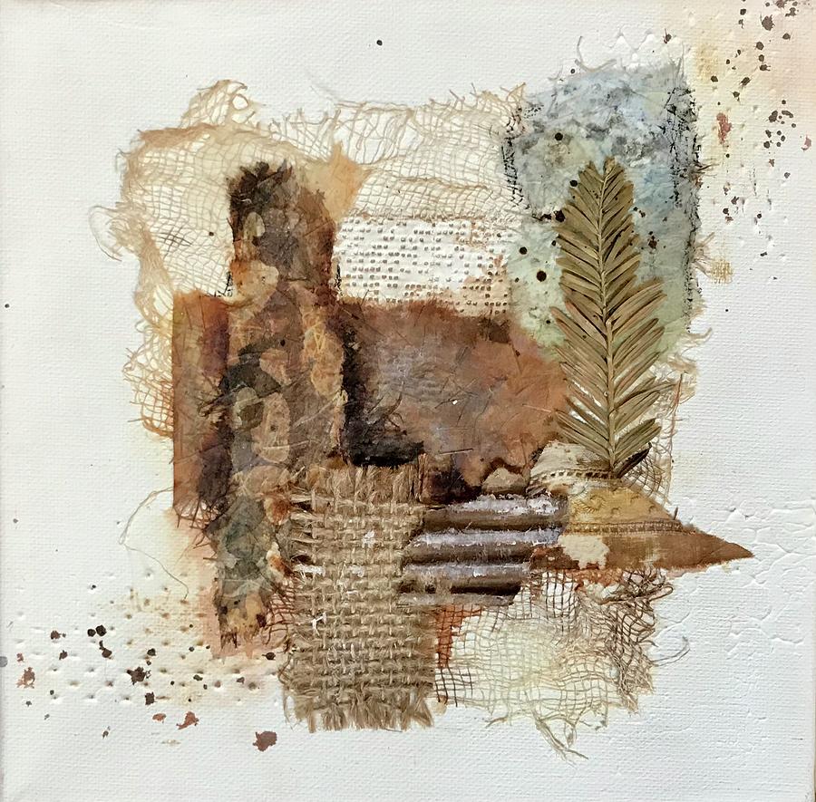Rustic collage combining multiple natural elements #1 Painting by Diane Fujimoto