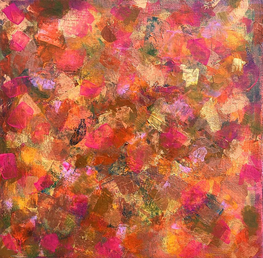 Textured Abstract In Pink And Gold Painting