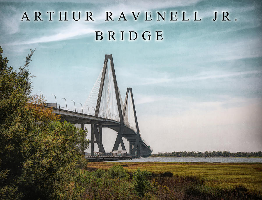 Textured Arthur Ravenel Bridge Mixed Media by Dan Sproul