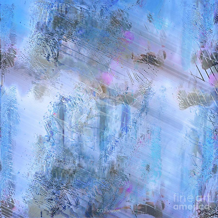  Textured Blue Froth Abstract Digital Art by Dee Flouton