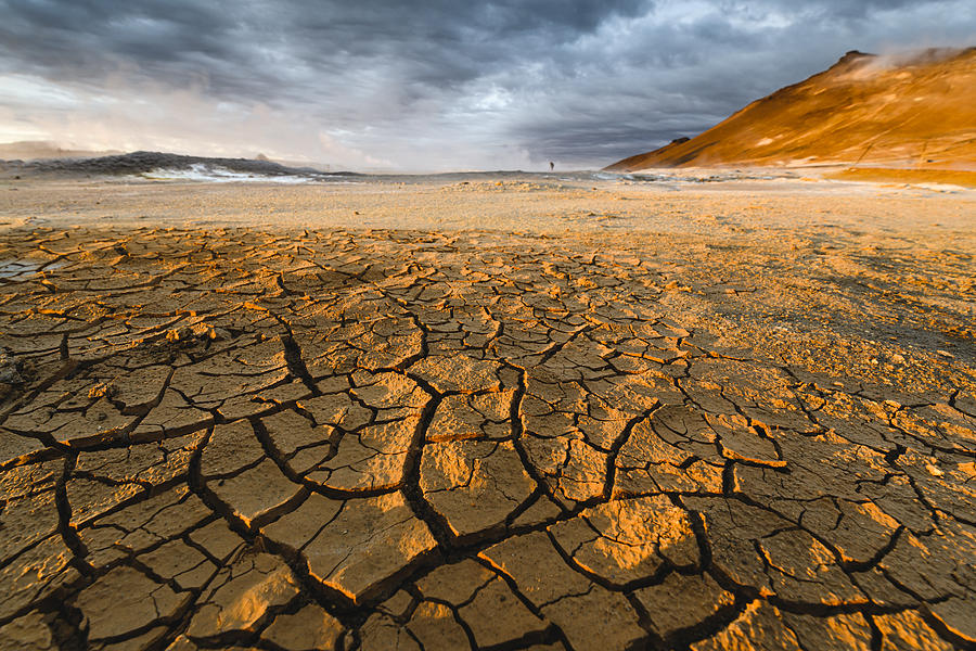 Textured cracked mud landscape, Iceland Photograph by © Marco Bottigelli