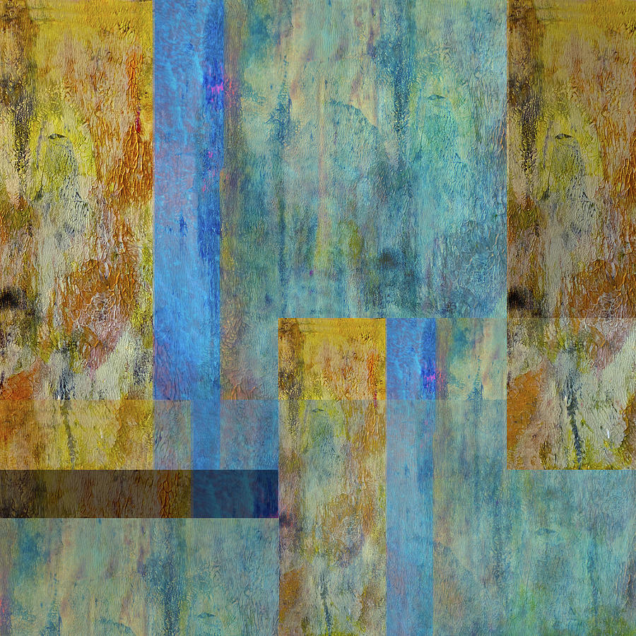 Textured Cube Abstract Mixed Media by Lorena Cassady