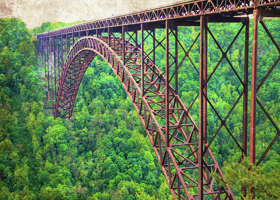 Textured New River Gorge Bridge Photograph by Dan Sproul