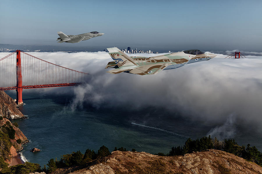 TF-35C and TF-35I over San Francisco Digital Art by Custom Aviation Art
