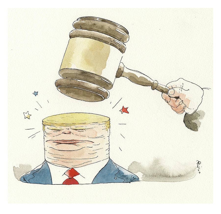 TFG Shows Up Again for Hammer Time Painting by Barry Blitt