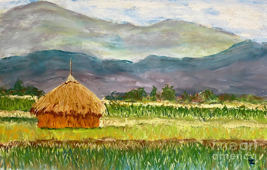 Thai Hay Bale Pastel by Glenda Zuckerman